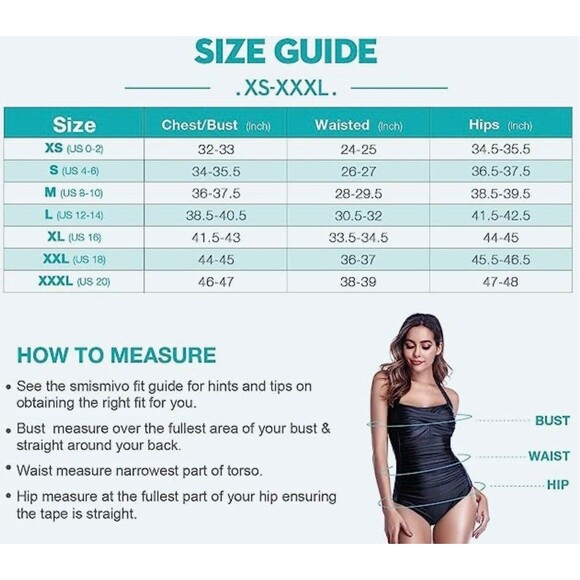 Smismivo Tummy Control One Piece Slimming Swimsuit Size XL New With Tags - Picture 6 of 8